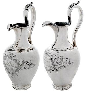 Pair of Boston Coin Silver Pitchers