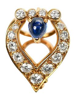 Eric Bertrand 18kt., Diamond & Sapphire Pendant