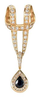 Gold, Diamond & Sapphire Pendant