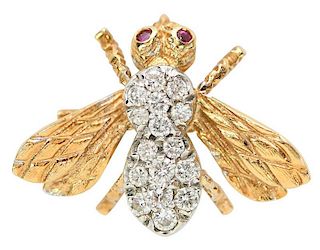 Herbert Rosenthal 18kt. Diamond Bee Brooch