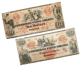 Two Confederate Notes