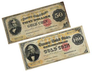 Two U.S. Gold Certificates