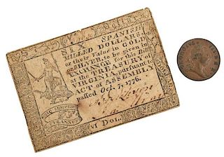 Virginia Coin and Currency from 1770s