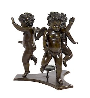 A Continental Bronze Figural Table Base