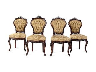 A Set of Four French Rosewood Chairs