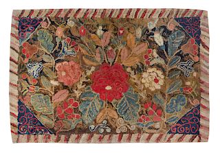 A Floral Decorated Hooked Rug