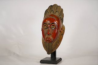 Baule Ndoma Mask 14.5" with Stand