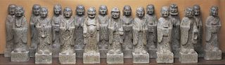 18 Asian Carved Stone Standing Figures