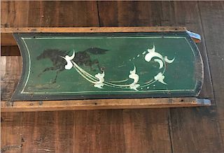 Painted Wooden Child's Sled, c 1869