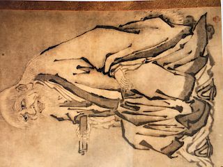Scroll, Zen Patriarch, signed Kano Motonobu (1476-1559)