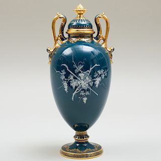 Mintons Pâte-Sur-Pâte Vase and Cover by Albion Birks