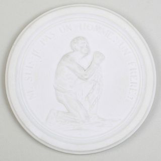 Sèvres Biscuit Porcelain Oval Slave Medallion