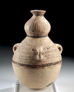 Rare Greek Daunian Pottery Two-Level Jar