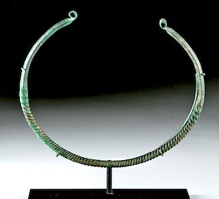 Hallstatt Bronze Twisted Torc Necklace, ex Bonhams