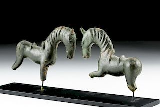 Roman Bronze Horse Lock Sections (matched pr)