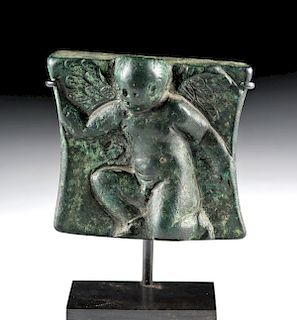 Roman Leaded Bronze Plaque w/ Cupid (Eros)
