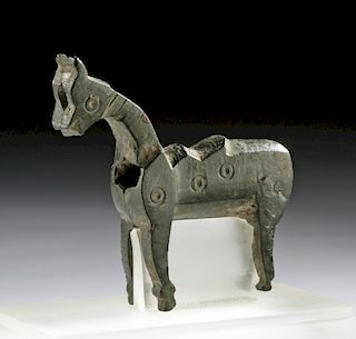 Miniature 12th C. Seljuk Bronze Lock - Horse Form