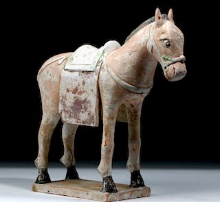 Chinese Ming Dynasty Polychrome Horse Figure