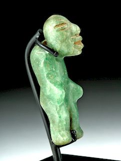Miniature Olmec Jadeite Amulet of a Hunchback