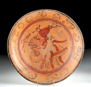 Maya Polychrome Plate - Head of Lord