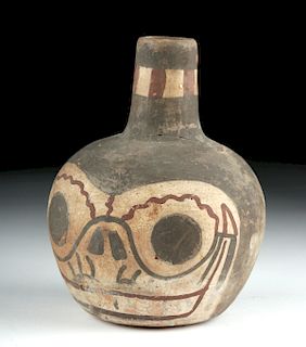Late Nazca / Huari Polychrome Skull Flask