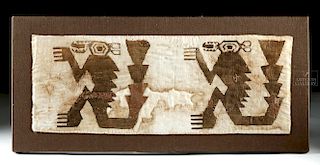 Rare Pachacamac Textile Panel - Coatimundi