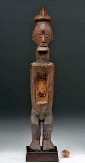 Early 20th C. African Teke Wood Male Fetish Figure