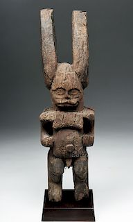 Early 20th C. African Igbo Wood Ikenga Figure