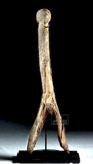 Early 20th C. African Burkina Faso Wood Figure, Phallic