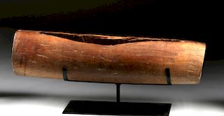 19th C. Polynesian Tahitian Wood Cylindrical Drum