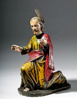 19th C. Spanish Colonial Santo - Kneeling Christ