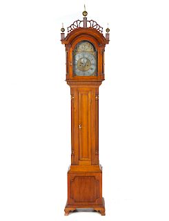 A Federal Walnut Tall Case Clock
