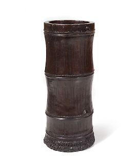 A Japanese Bronze Bamboo-Form Vase