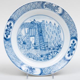 Chinese Export Porcelain Plate Decorated with The Rotterdam Riots