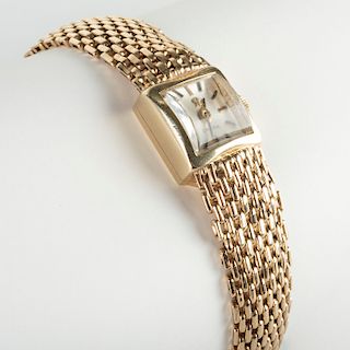 Ladies Omega 14k Gold Mesh Wristwatch