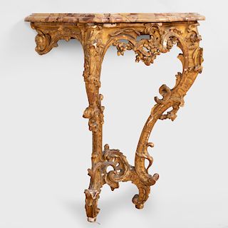 Early Louis XV Carved Giltwood Console