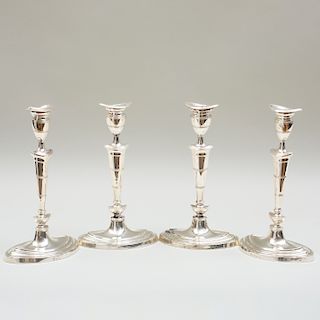 Set of Four George V Silver Candlesticks