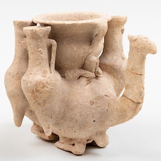 Ancient Terracotta Vessel in the Form of a Kneeling Dromedary