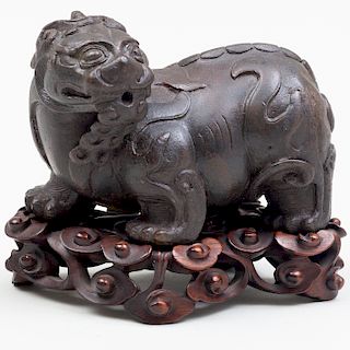 Chinese Bronze 'Luduan' Scroll Weight