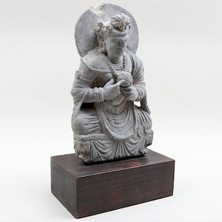 Gandharan Carved Grey Schist Buddha