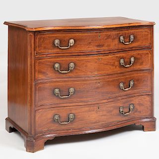 George III Inlaid Mahogany Serpentine-Fronted Chest of Drawers