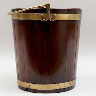 George III Mahogany Brass-Banded Bucket