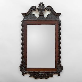 George II Carved Mahogany Mirror, Irish