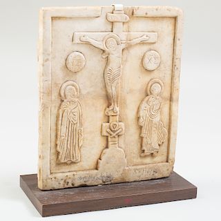Post Byzantine Carved Marble Panel 