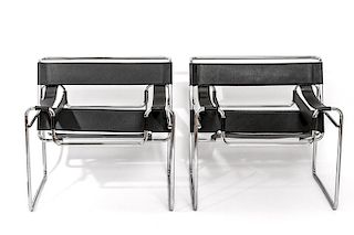 Marcel Breuer Wassily B3 Armchairs, Pair
