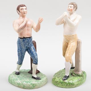 Two Staffordshire Pearlware Figures of Tom Cribb