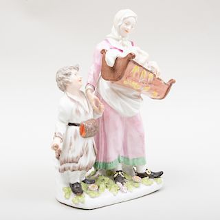 Samson Porcelain Figure Group of a Mother and Children