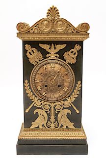 Neoclassical Bronze Mantel Clock 19th C.