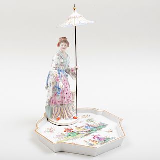 Berlin Porcelain Chinoiserie Figure on Tray