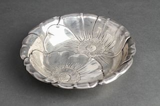 Wallace Sterling Silver Repousse "Poppy" Bowl